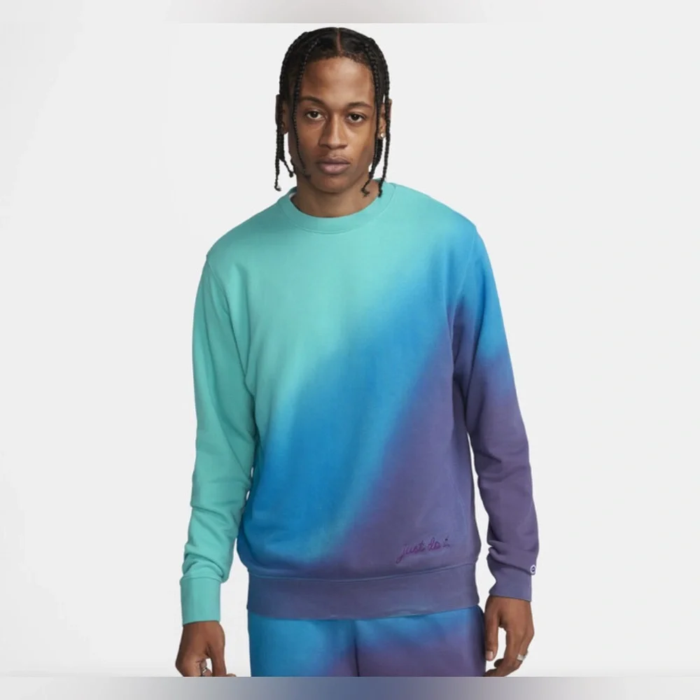 Nike Gradient Blue and Purple Men's Sweatshirt